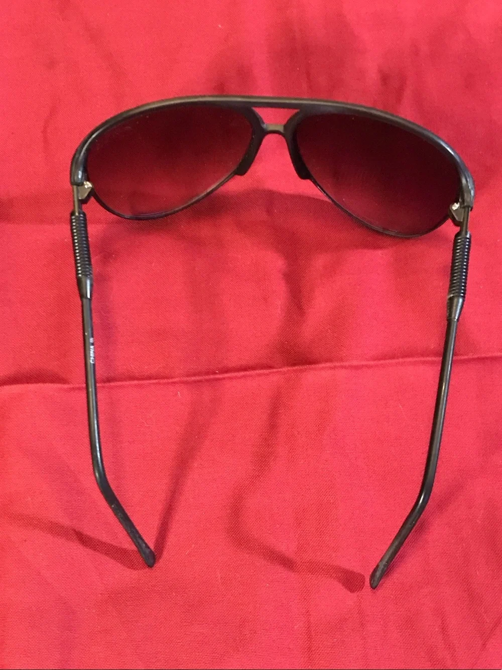 Aviator Style Sunglasses with Case - Black Frame, Dark Lenses